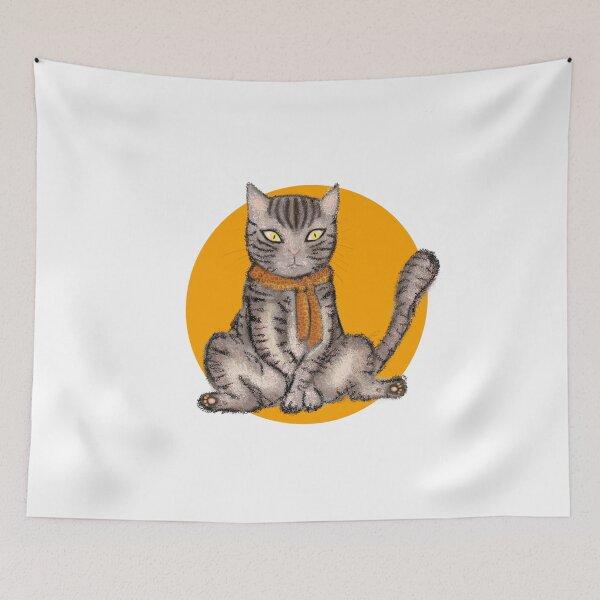 Item preview, cat with scarf designed and sold by Anovaart.