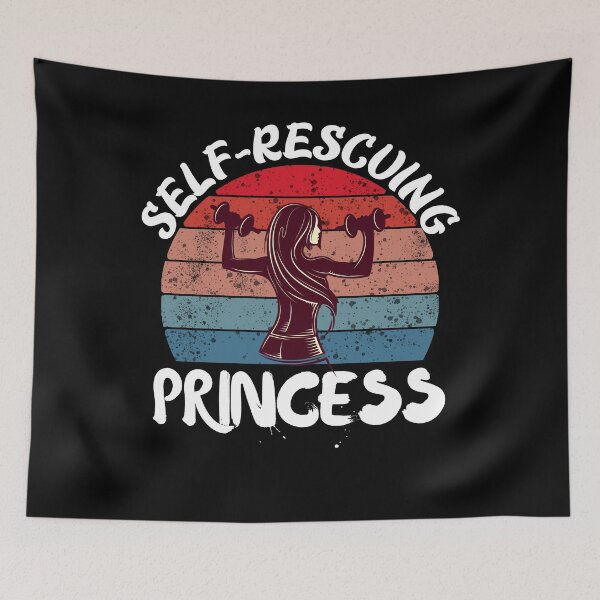 Item preview, Self rescuing princess sunset black background designed and sold by Chaos-Touch.