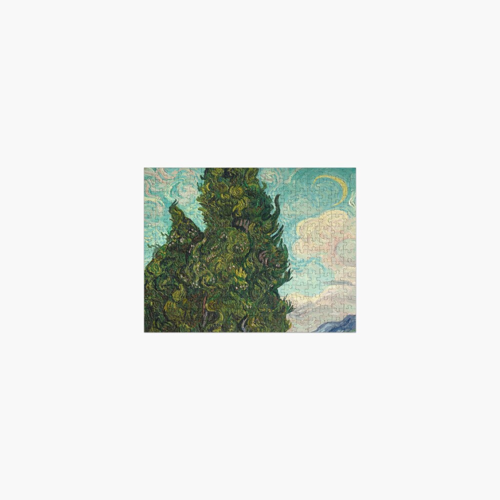 Cypresses by Van Gogh - Cypresses 1889 Reproduction Jigsaw Puzzle