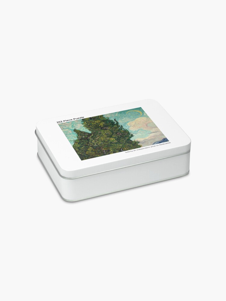 Alternate view of Cypresses by Van Gogh - Cypresses 1889 Reproduction Jigsaw Puzzle