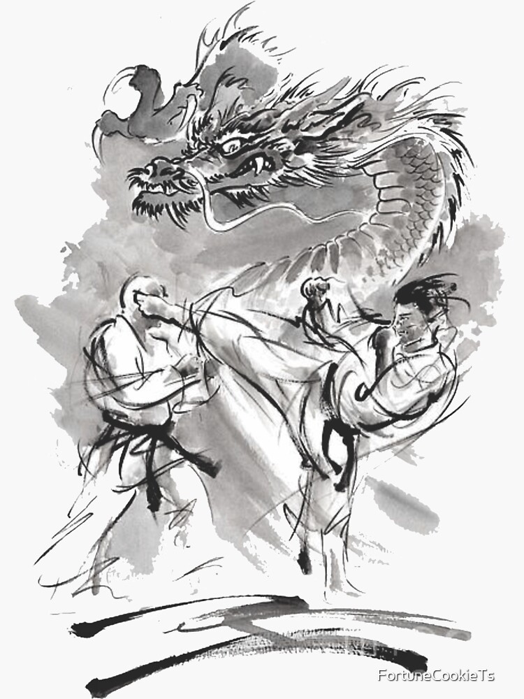 "Martial Arts Dragon" Sticker by FortuneCookieTs Redbubble