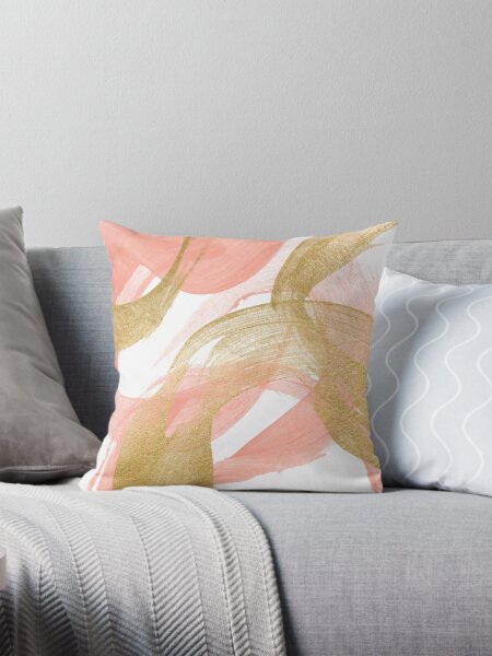 Pink And Gold Pillows Cushions for Sale Redbubble