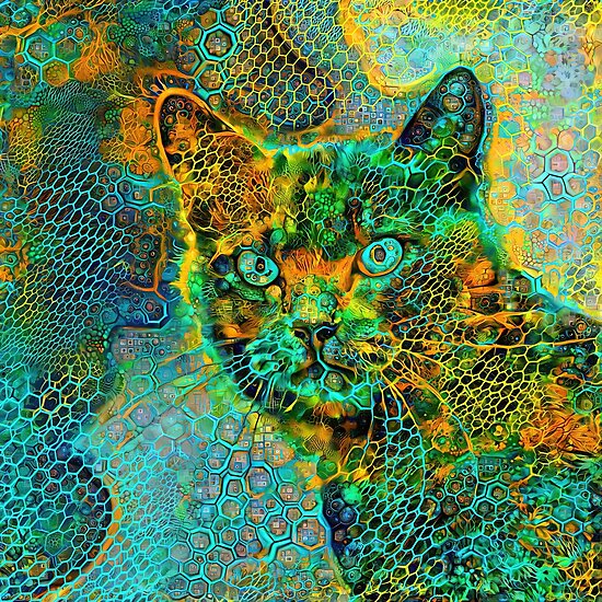 Deep Style abstraction cat