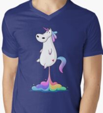Camiseta para hombre de cuello en v Unicorn Fart
