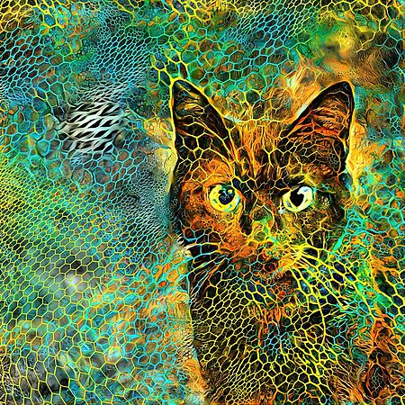 Deep Style abstraction cat