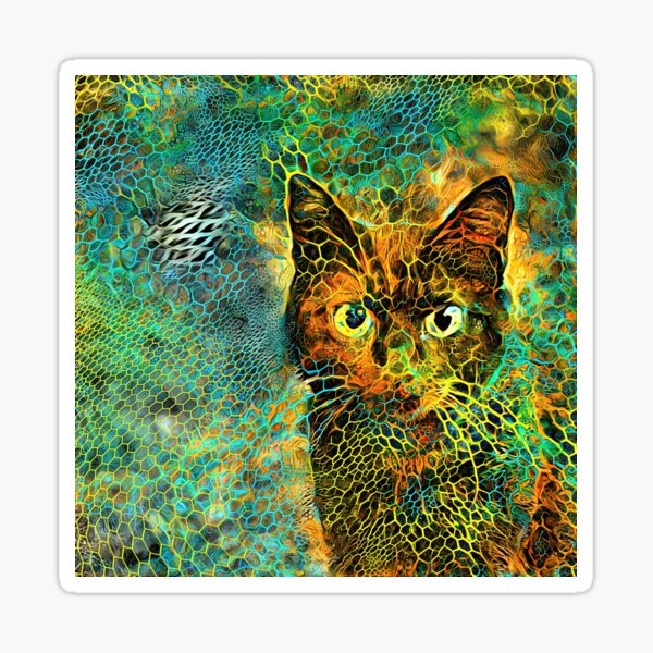Deep Style abstraction cat Sticker