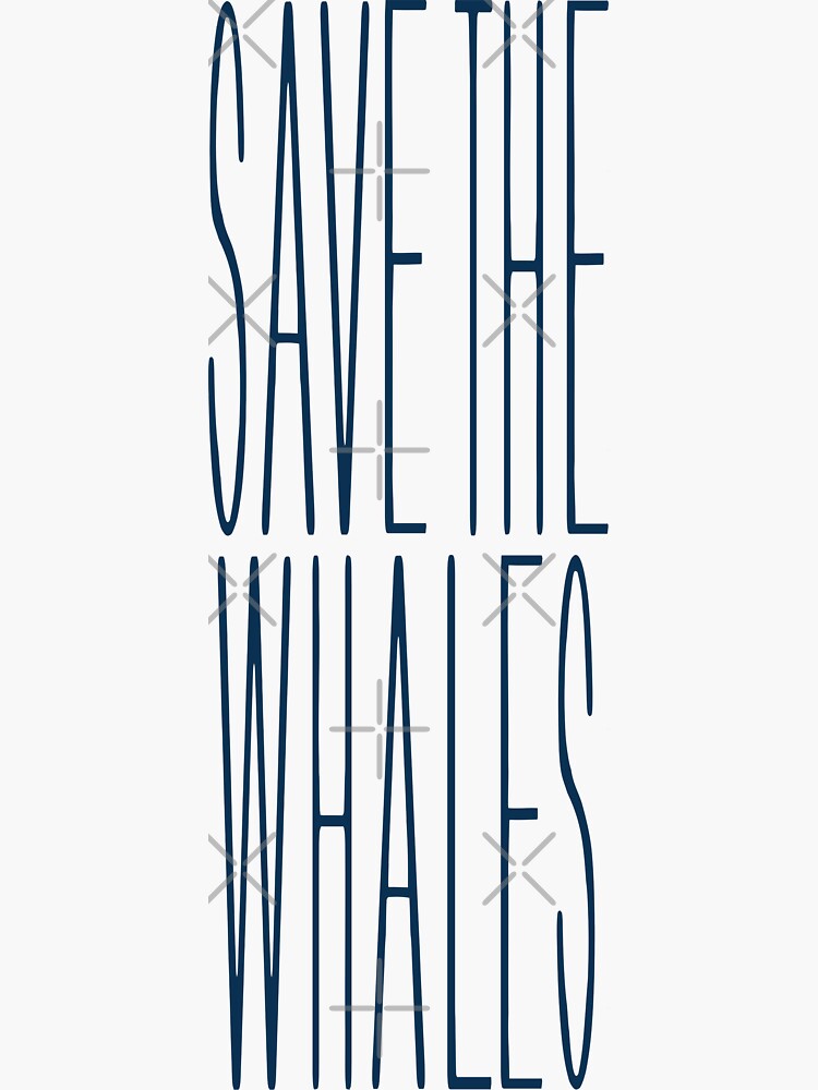"Save the Whales 80s Retro Ocean Conservation " Sticker by IronEcho Redbubble