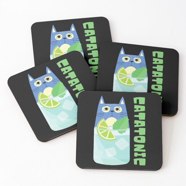 Item preview, CATATONIC-Funny Cat and Tonic-Pun-Idiom-Play On Words designed and sold by SighFly52.