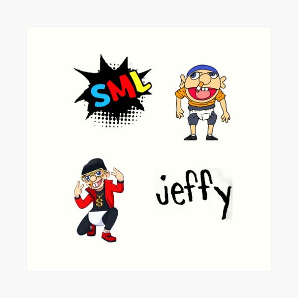 "Jeffy Funny Puppet Sticker Pack, SML , Supermariologan Cool" Art Print