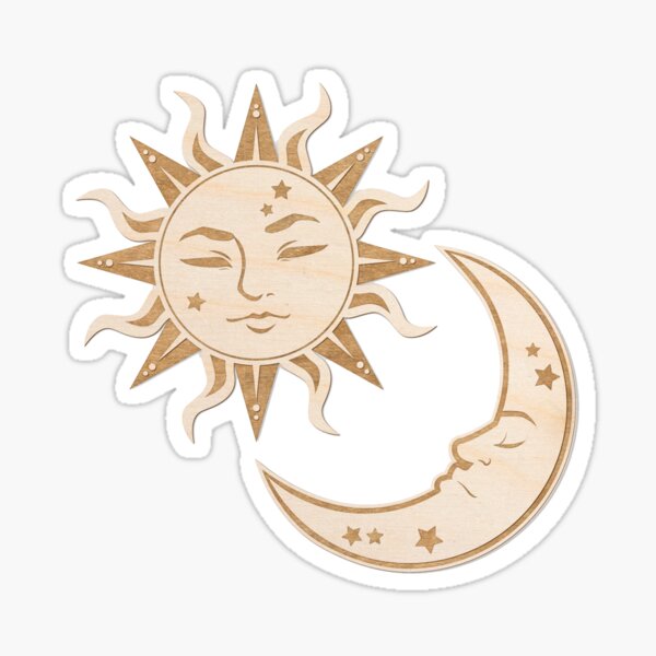 Item preview, Sun and Moon Engraved Wood designed and sold by Towosu.