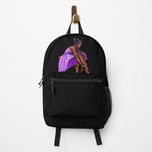 Item preview, African American ballerina getting ready to dance, lacing ballet shoes - brown skin ballerina  designed and sold by Artonmytee.