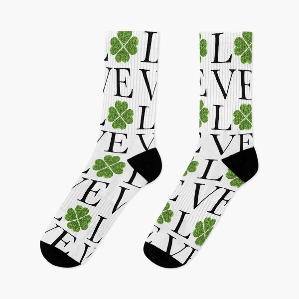 Item preview, St. Patrick Day | green sparkling four leaf clover heart pattern  | Love designed and sold by hollycooper.