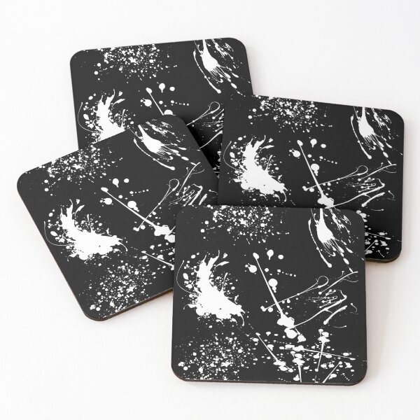 Item preview, Beautiful Patterns Of White Ink splattered On A Black Canvas designed and sold by Cora Gregory.