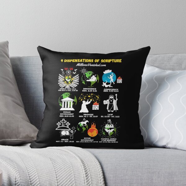 9 Dispensations of Man - Christian Throw Pillow