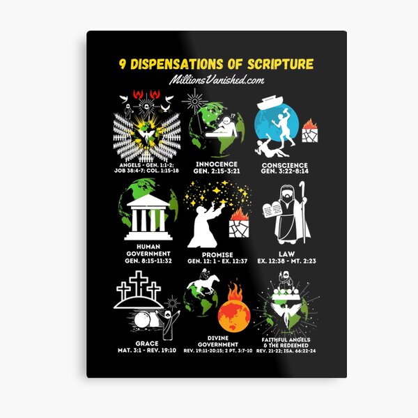 9 Dispensations of Man - Christian Metal Print