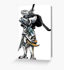 White Dragonborn Paladin Greeting Card