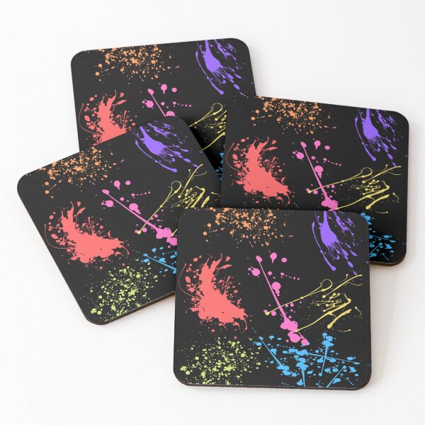 Item preview, Beautiful Patterns Of Colorful Ink splattered On A Canvas Black Version designed and sold by Cora Gregory.