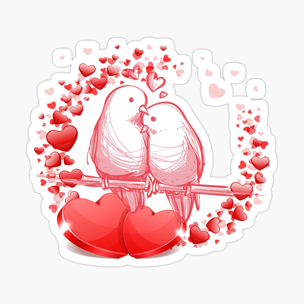 Love Heart Red Romance Lovers Happy Valentine Stock Illustration -  Illustration of girlfriend, birds: 17757086