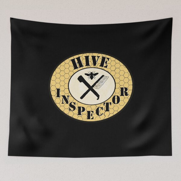 Item preview, Hive Inspector - Black text with tools an a cute bee designed and sold by MountMercantile.