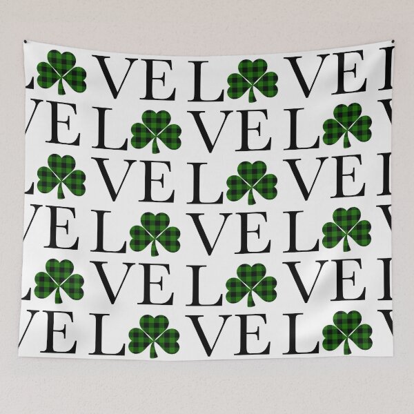 Item preview, St. Patrick Day | green buffalo plaid leaf clover  | Love designed and sold by hollycooper.