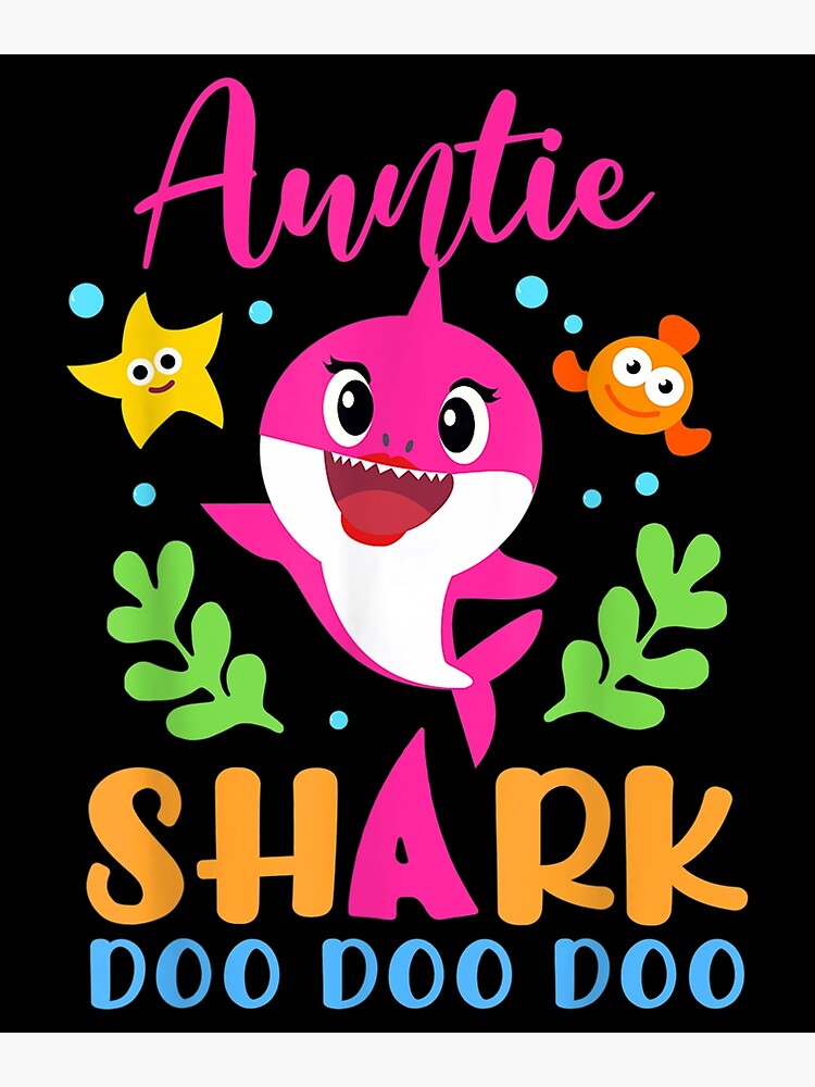 Disover Auntie Shark Auntie Shark Lover Family Mother's Day Premium Matte Vertical Poster