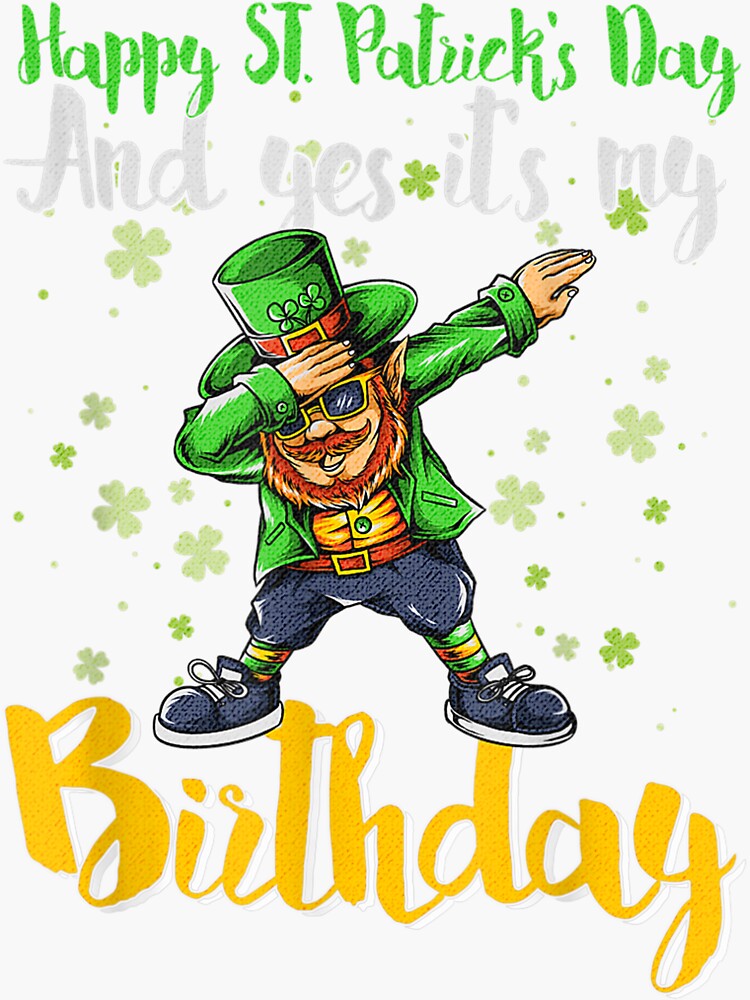 "Dabbing Leprechaun Happy Saint Patrick's Day Boys Birthday " Sticker ...