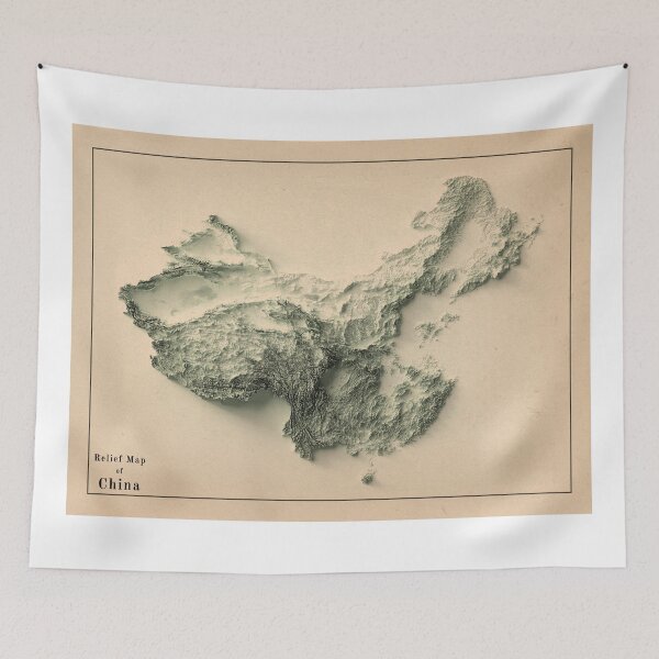 Item preview, China Relief Map 3D digitally-rendered designed and sold by ThinkAboutMaps.