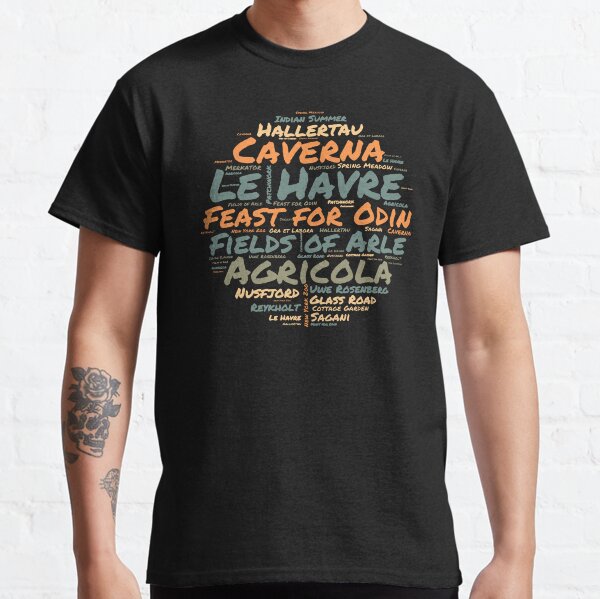 Uwe Rosenberg fan Heavy Board Gamer Eurogame Board gaming word cloud Classic T-Shirt