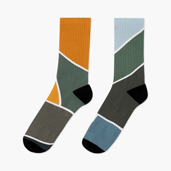 Item preview, Modern Geometric Patches Green, Orange and Black Minimal Abstract Design II designed and sold by patternsoup.