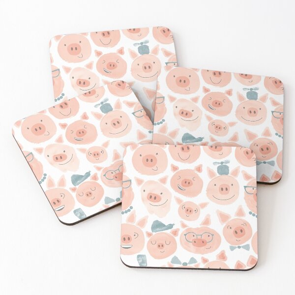 Item preview, Funny Pig Watercolor Pattern designed and sold by MobertsonArt.