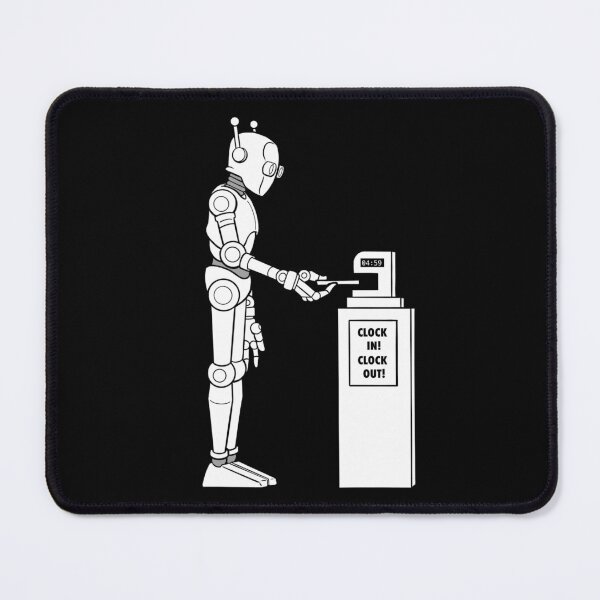 Item preview, Robot at the Timeclock Punchcard Clock in Clock Out designed and sold by MichaelHoweArts.