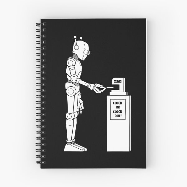 Artikelvorschau, Roboter an der Stechuhr Lochkarte Uhr ein Uhr aus entworfen und verkauft von MichaelHoweArts.