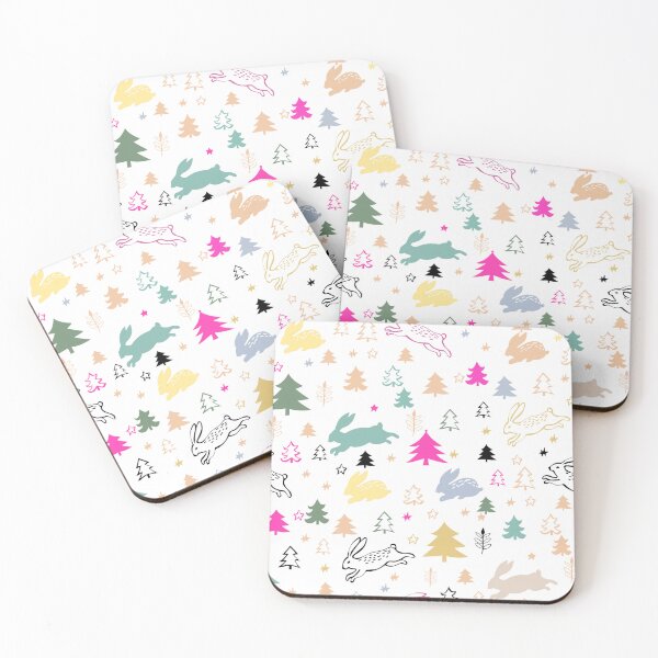 Item preview, Multicolored Rabbits With Pine Trees  designed and sold by MobertsonArt.