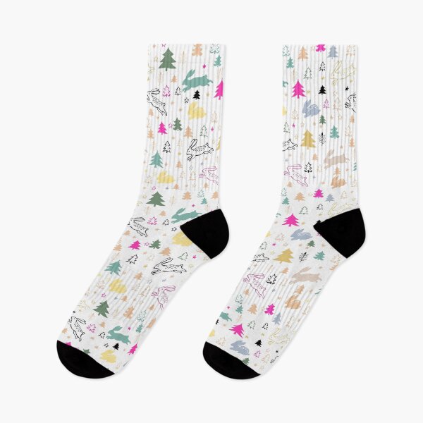 Item preview, Multicolored Rabbits With Pine Trees  designed and sold by MobertsonArt.