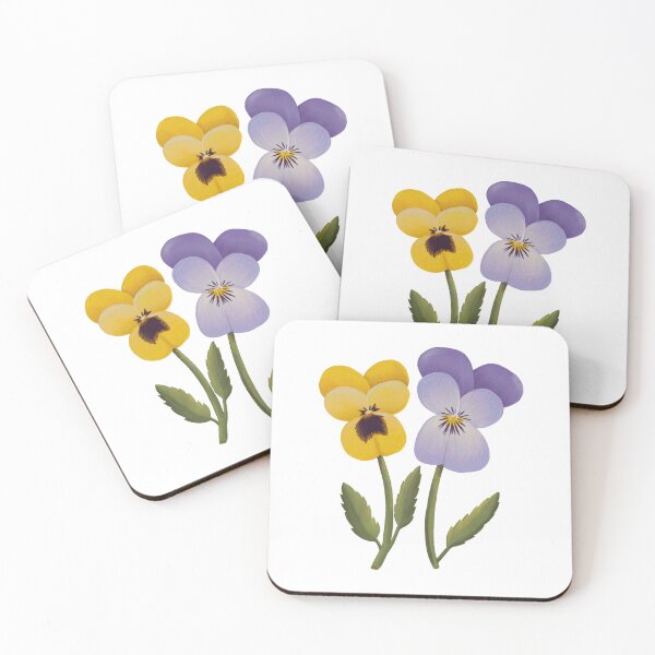 Item preview, February Birth Flower Reach Pansies White Background by Heather Nafe Art designed and sold by HeatherNafeArt.
