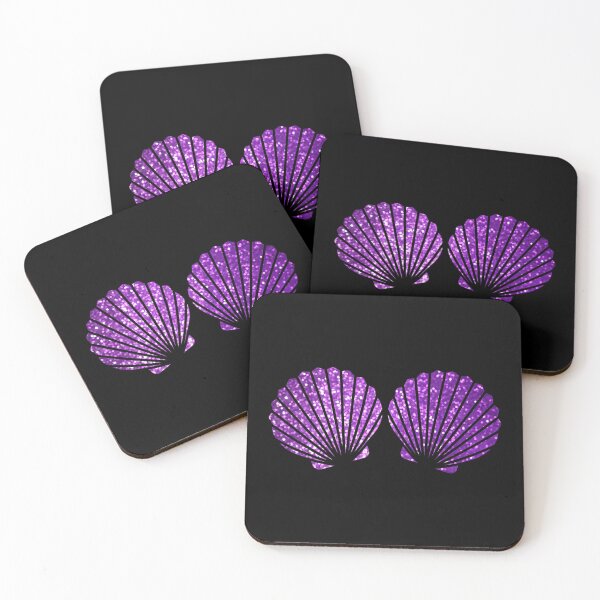 Item preview, purple violet mermaid shell bra designed and sold by ColiBares.