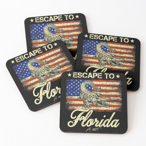 Item preview, Ron Desantis Escape To Florida Us Flag Vintage designed and sold by ColiBares.