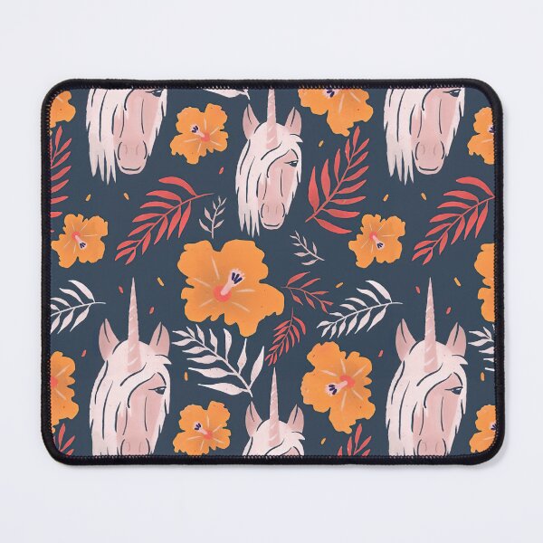 Item preview, Unicorn Floral Pattern designed and sold by MobertsonArt.