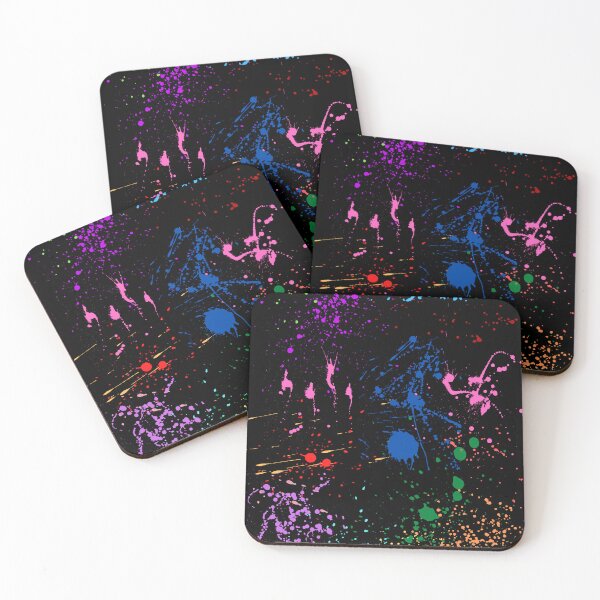 Item preview, Colorful Abstract Patterns Of Ink splattered All Over A Canvas black version designed and sold by Cora Gregory.