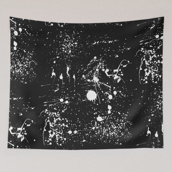 Item preview, Abstract Patterns Of White Ink splattered All Over A Canvas designed and sold by Cora Gregory.