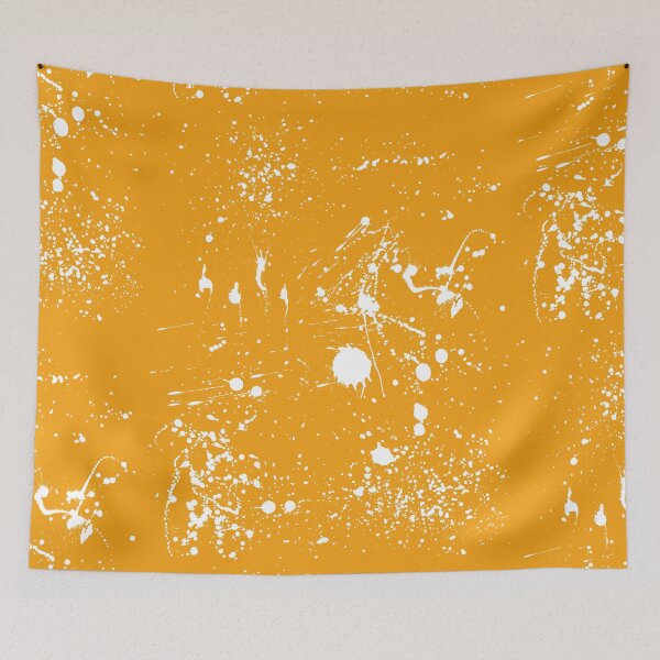 Item preview, Abstract Patterns Of White Ink splattered All Over A Canvas orange version designed and sold by Cora Gregory.