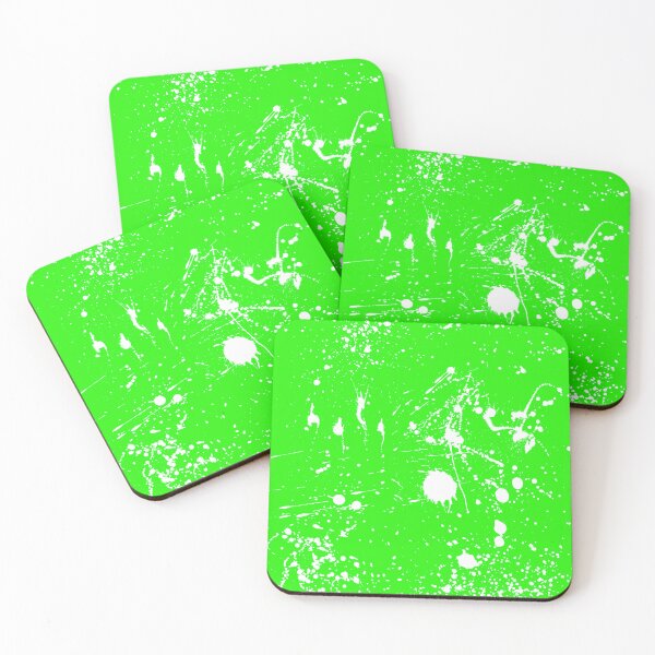 Item preview, Abstract Patterns Of White Ink splattered All Over A Canvas green version designed and sold by Cora Gregory.