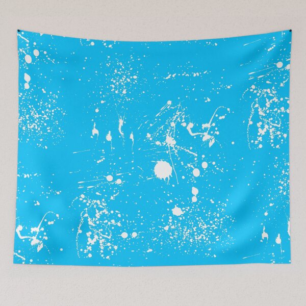 Item preview, Abstract Patterns Of White Ink splattered All Over A Canvas blue version designed and sold by Cora Gregory.