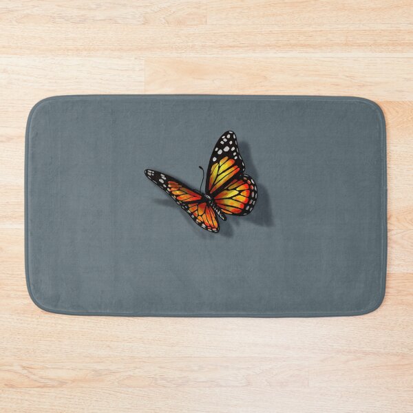 Item preview, Happy Butterfly on grey / 3D optical illusion / trick of the eye /  designed and sold by wild.geranium.design.