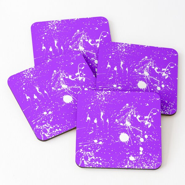 Item preview, Abstract Patterns Of White Ink splattered All Over A Canvas purple version designed and sold by Cora Gregory.
