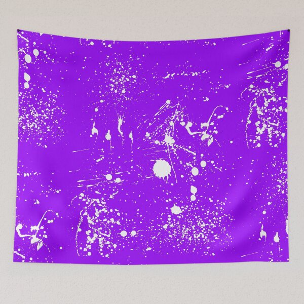 Item preview, Abstract Patterns Of White Ink splattered All Over A Canvas purple version designed and sold by Cora Gregory.