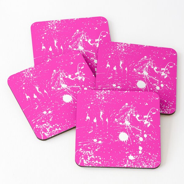 Item preview, Abstract Patterns Of White Ink splattered All Over A Canvas pink version designed and sold by Cora Gregory.