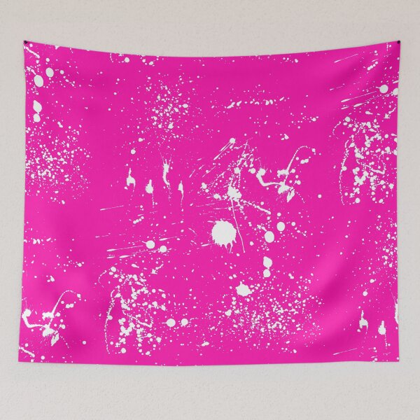 Item preview, Abstract Patterns Of White Ink splattered All Over A Canvas pink version designed and sold by Cora Gregory.