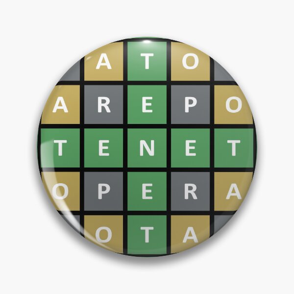 Item preview, Mysterious TENET magic word square puzzle colored in the style of Wordle game designed and sold by Moodific.