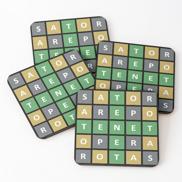 Item preview, Mysterious TENET magic word square puzzle colored in the style of Wordle game designed and sold by Moodific.